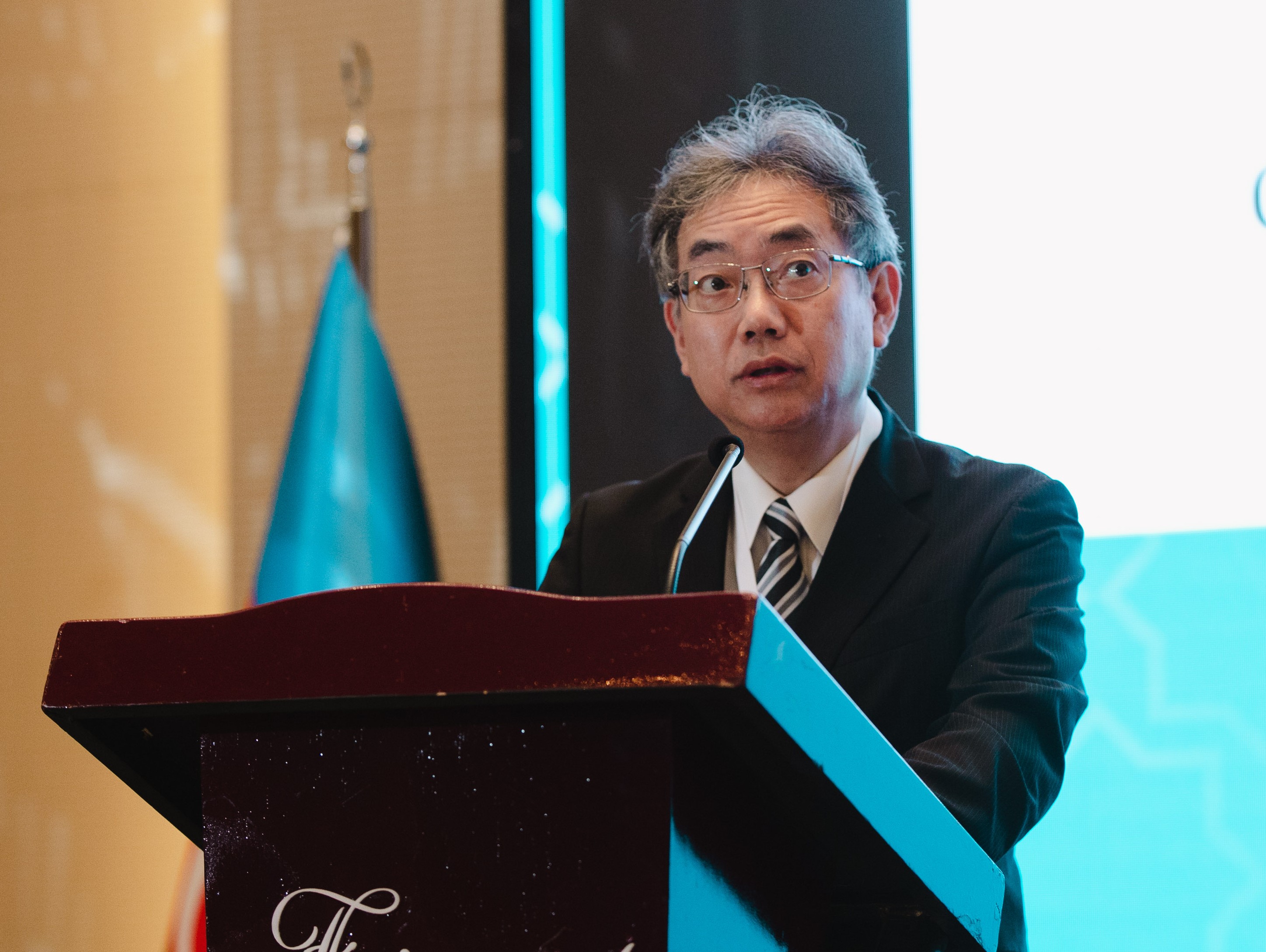 第62回ASOSAI理事会における原田院長による能力開発活動報告の様子