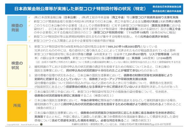 日本政策金融公庫等が実施した新型コロナ特別貸付等の状況　画像01
